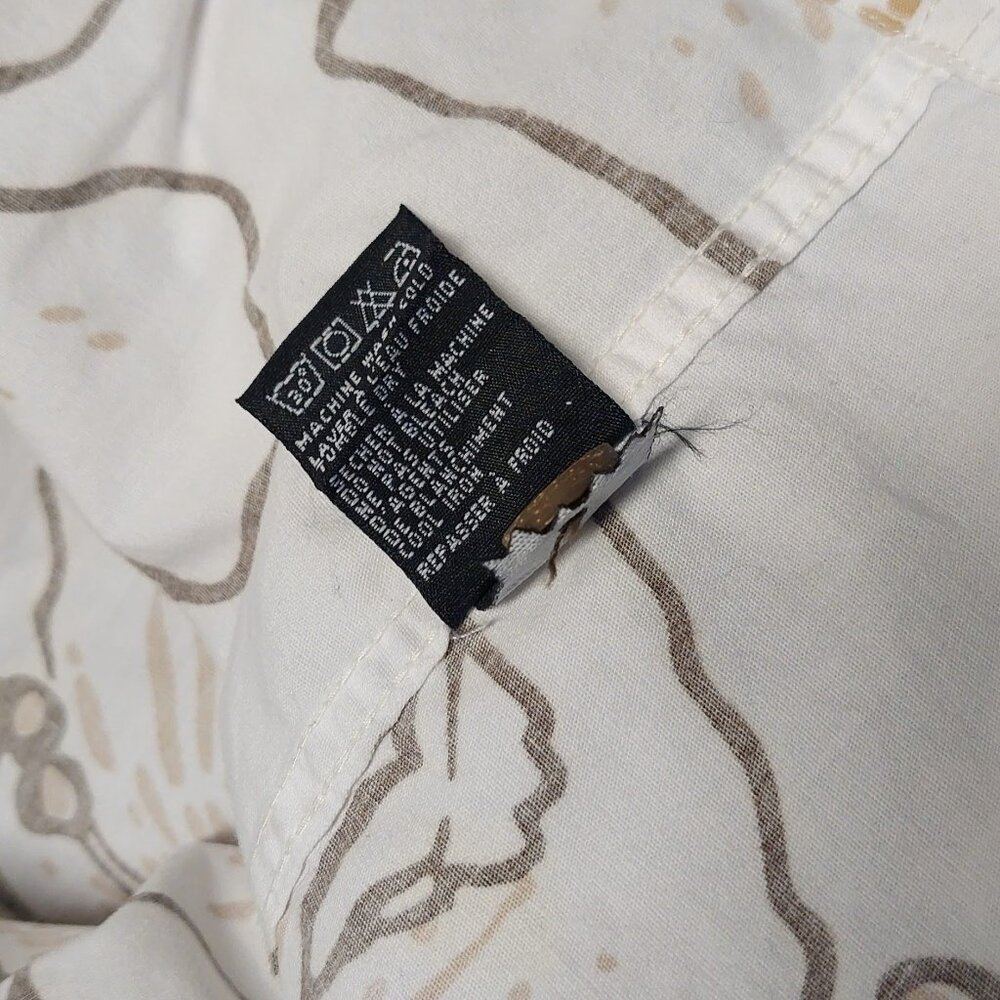 [VTG] 90's Billabong Cream/Brown Floral Hawaiian Button-down Camp Shirt Size: M - Picture 4 of 5